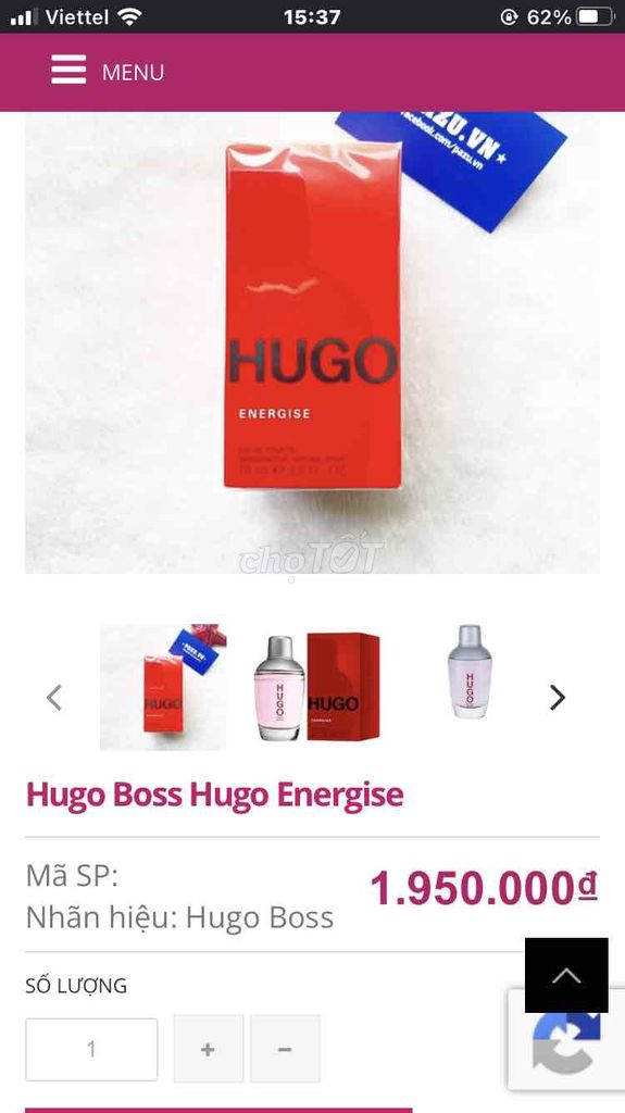 Nước hoa Hugo Boss Hugo Energise Nam. Mua bán Nước hoa tại Quận Ba Đình Hà Nội được đăng bởi Ngô Hoàng Anh hình 1