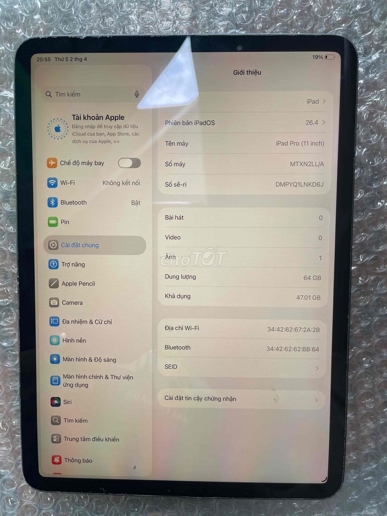 Apple iPad Pro 2018 11 inch 64GB Xám. Mua bán Máy tính bảng tại Quận Bình Tân Tp Hồ Chí Minh được đăng bởi thanh phuong hình 1