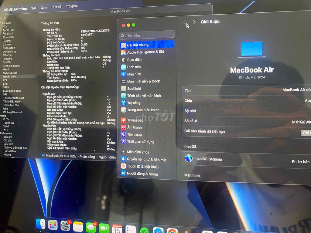 Apple MacBook Air M3 13 inch 16GB/256GB Midnight. Mua bán Laptop tại Quận Gò Vấp Tp Hồ Chí Minh được đăng bởi Strv hình 1