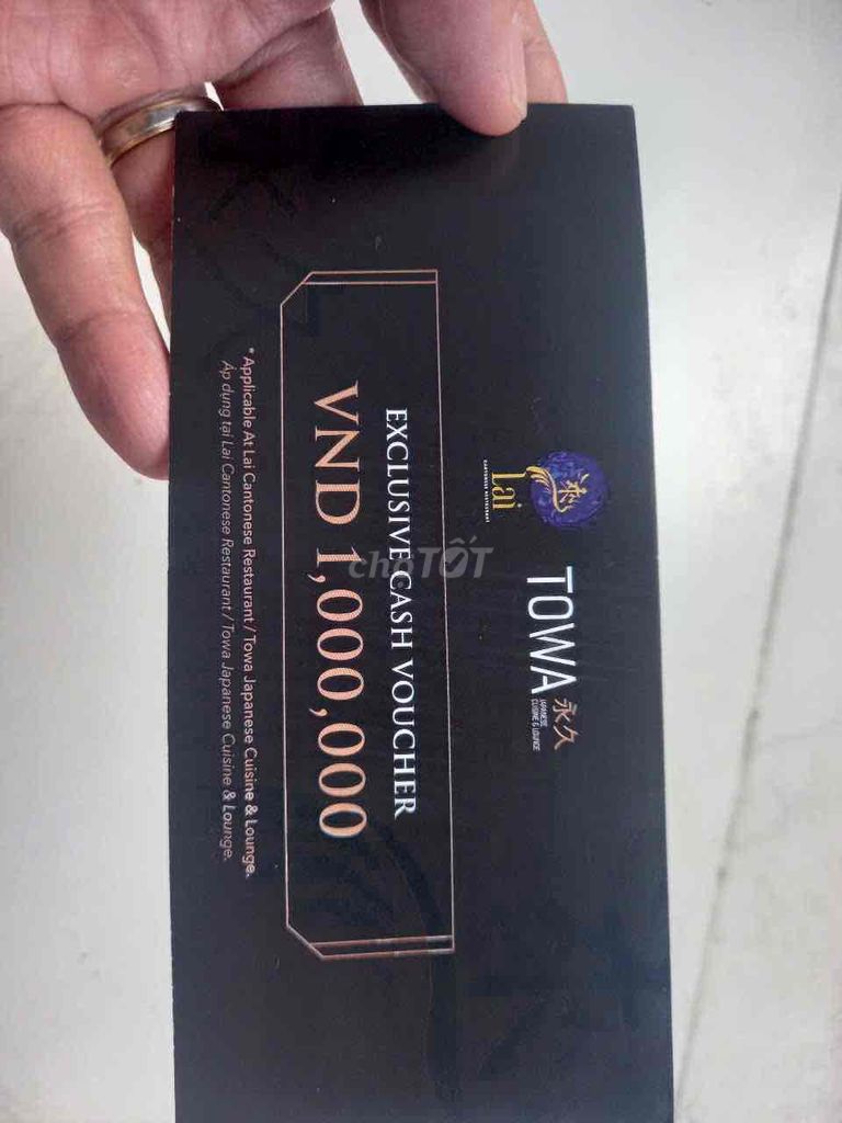 Voucher Lai & Towa 1.000.000 VND. Mua bán Sở thích khác tại Quận 4 Tp Hồ Chí Minh được đăng bởi Vũ Ca hình 1