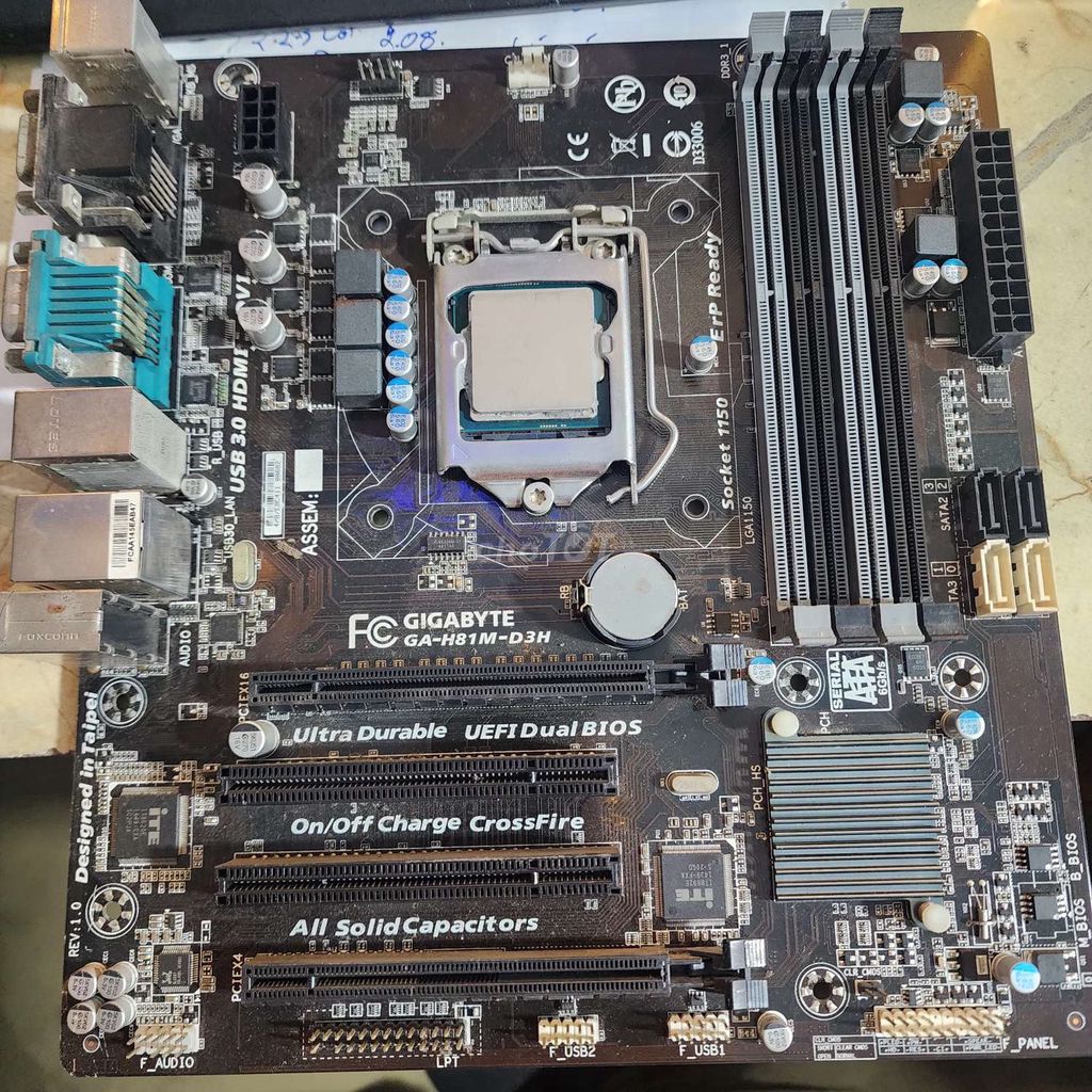 Bo mạch chủ Gigabyte GA-H81M-D3H LGA1150. Mua bán Linh kiện (RAM, Card...) tại Huyện Trảng Bàng Tây Ninh được đăng bởi Dan Nguyen hình 1
