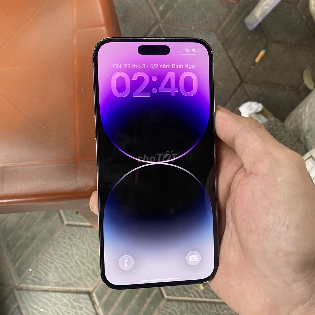 Apple iPhone 14 Pro Max Tím Đã sử dụng. Mua bán Điện thoại tại Huyện Tiên Lữ Hưng Yên được đăng bởi Đức Anh nopro hình 1
