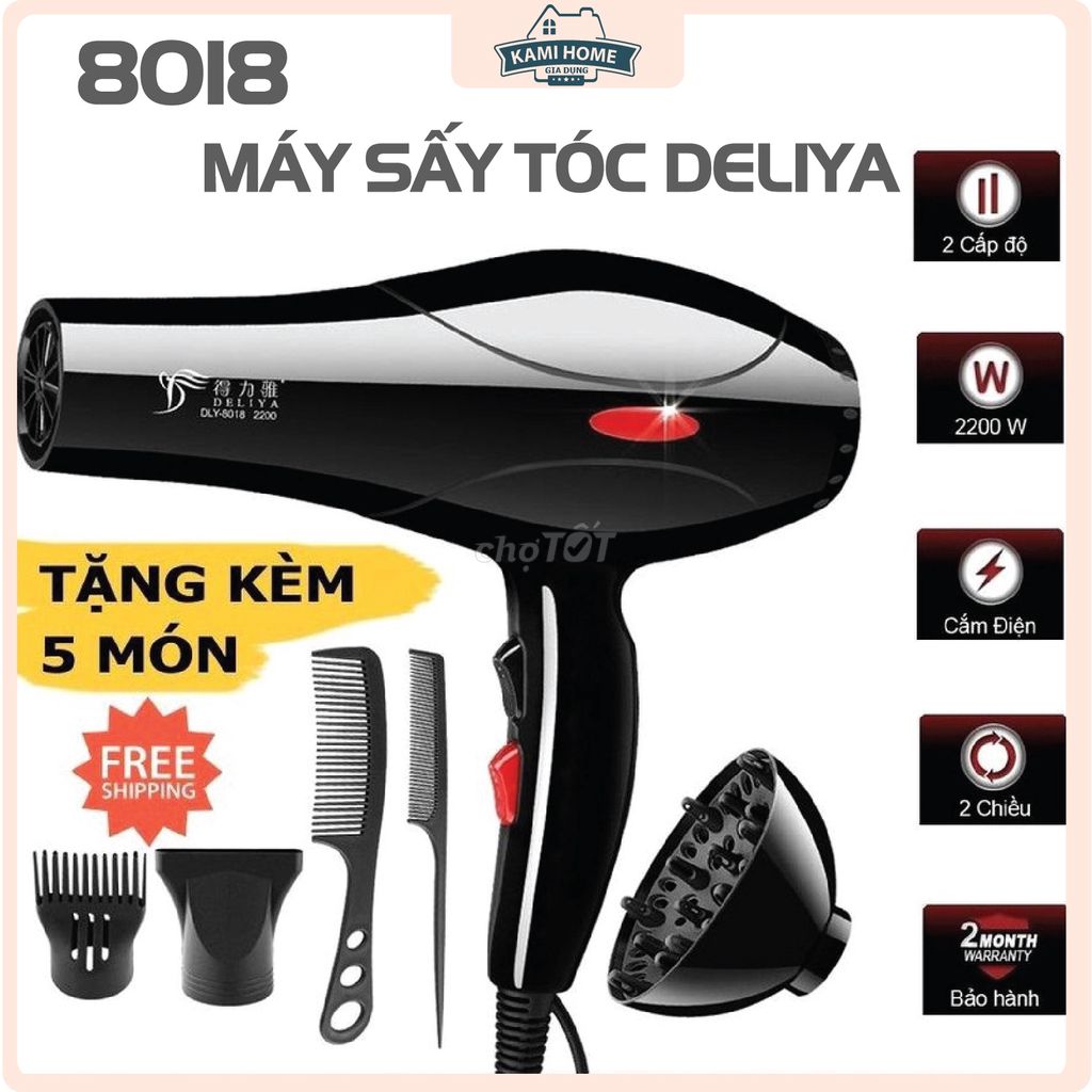 Máy sấy tóc 2 chiều Deliya 6 chế độ và tặng kèm