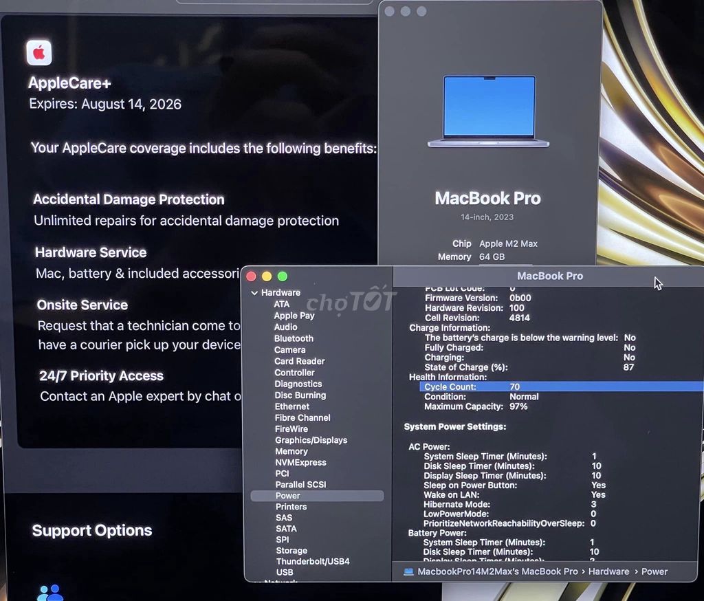 Macbook pro 14 inch M2 Max 38GPU/64G RAM/2TB 99%