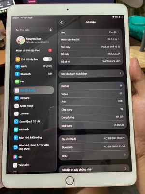 Apple iPad Air 3 64GB Vàng hồng bản wifi