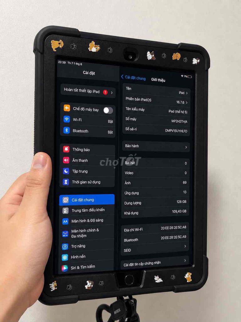 Apple iPad (thế hệ 5) 128GB Đen 99%. Mua bán Máy tính bảng tại Quận 8 Tp Hồ Chí Minh được đăng bởi BB hình 1