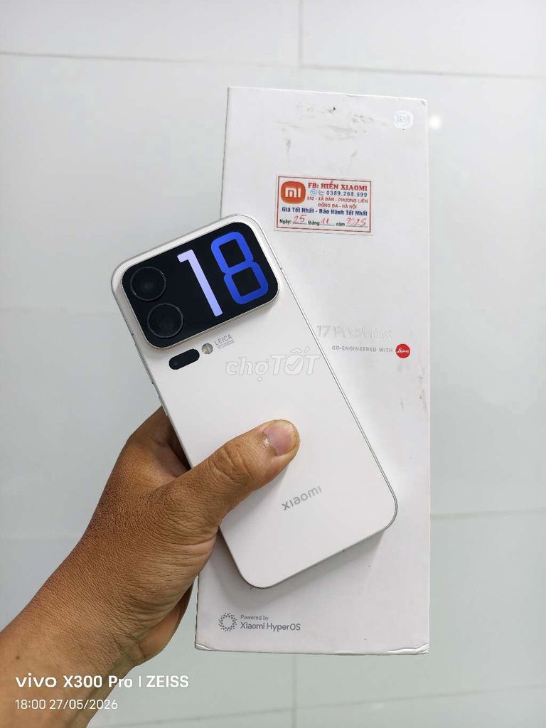 Xiaomi 17 Pro Max 512GB Trắng Đã sử dụng. Mua bán Điện thoại tại Thành phố Bến Tre Bến Tre được đăng bởi Lê Trường hình 1