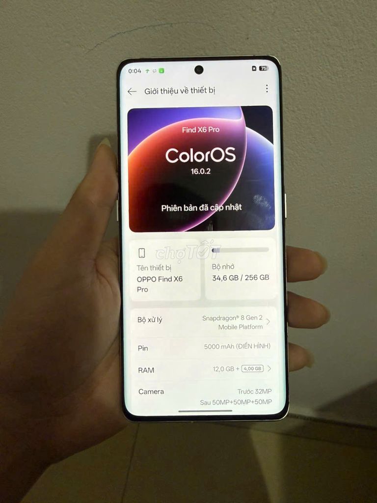 Oppo Find X6 Pro 12+256Gb. Mua bán Điện thoại tại Huyện Sóc Sơn Hà Nội được đăng bởi Vuong Xuan Hung hình 1