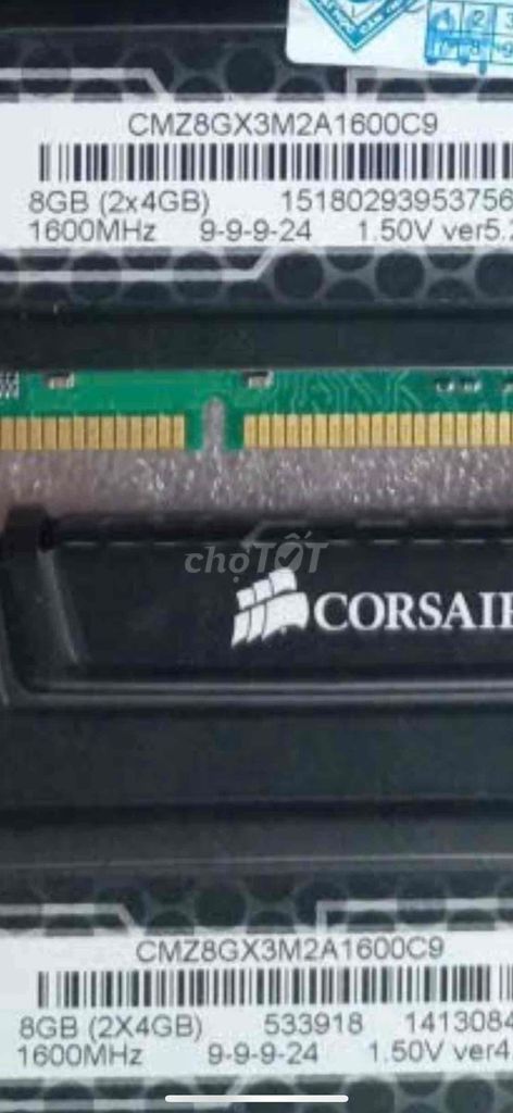 RAM Corsair 8gb 1600ghz dư dùng. Mua bán Linh kiện (RAM, Card...) tại Quận 8 Tp Hồ Chí Minh được đăng bởi Phúc Nguyên hình 1