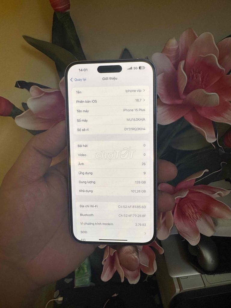iPhone 15 Plus 128GB Xanh ngọc Đã sử dụng. Mua bán Điện thoại tại Huyện Thanh Trì Hà Nội được đăng bởi Nguyễn Tiến Hùng  hình 1