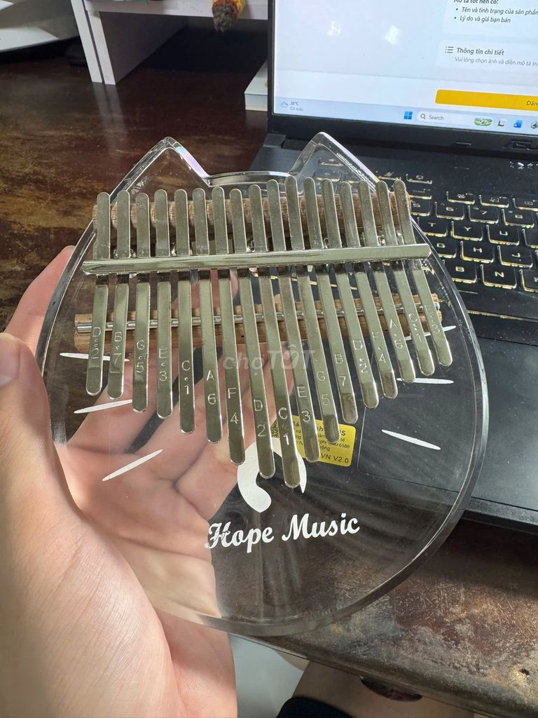 Đàn Kalimba Hope Music Acrylic Trong suốt. Mua bán Nhạc cụ tại Thành phố Cà Mau Cà Mau được đăng bởi Nguyen Nguyen hình 1