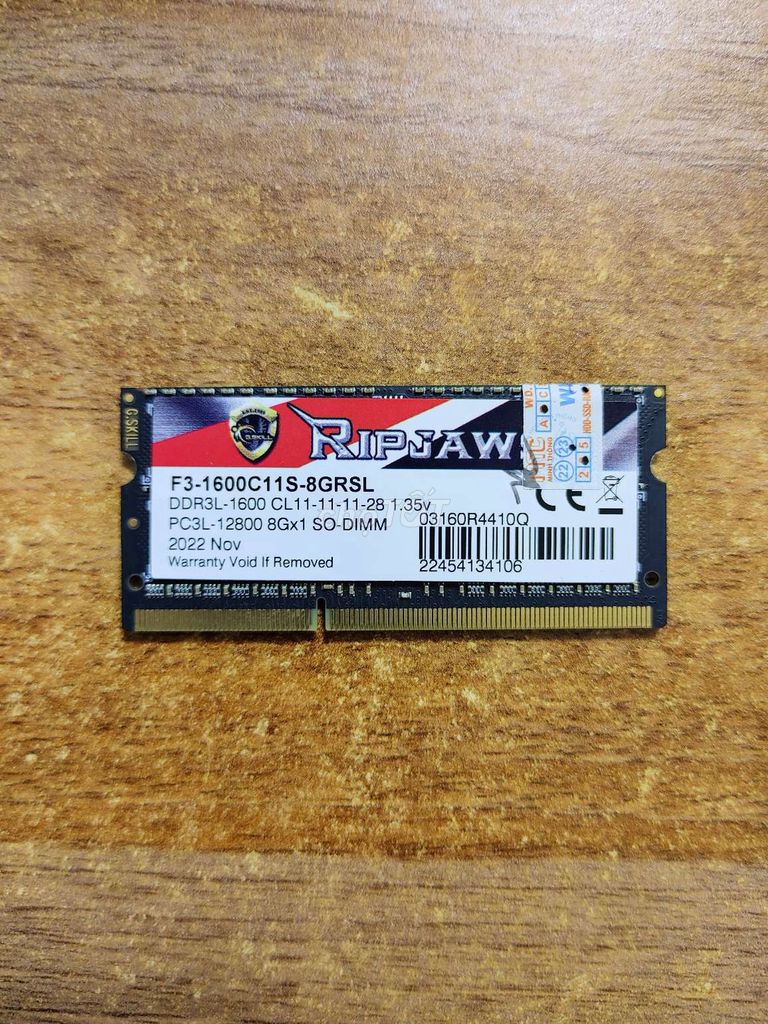 Ram Laptop DDR3L 8GB GSkill Chính Hãng Mới