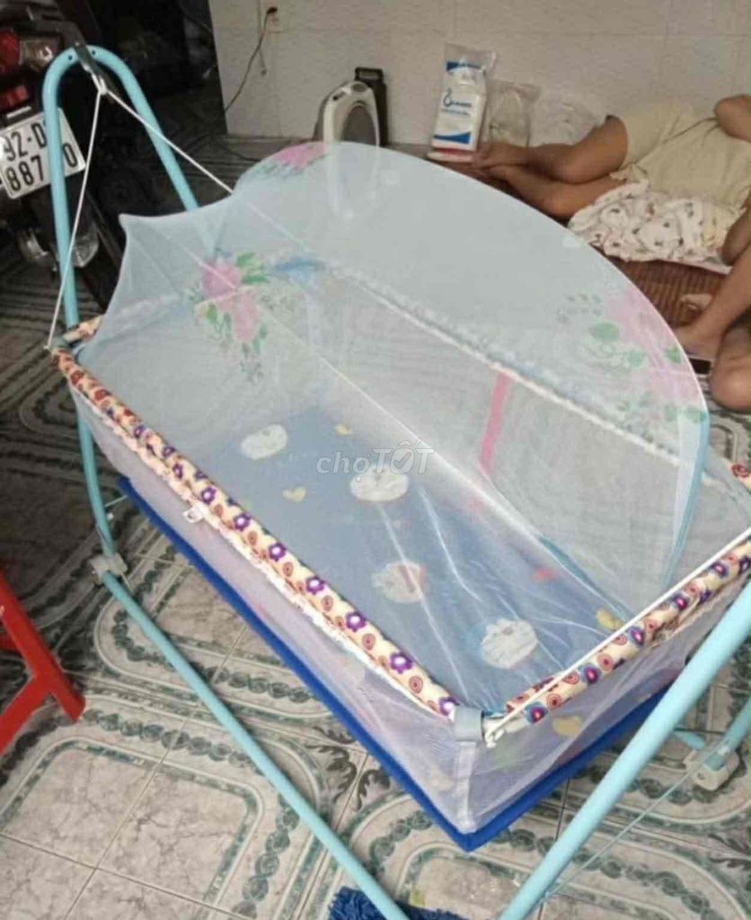Nôi em bé Vải Kim loại Xanh Trắng. Mua bán Mẹ và bé tại Huyện Bình Chánh Tp Hồ Chí Minh được đăng bởi Tên chưa cung cấp hình 1
