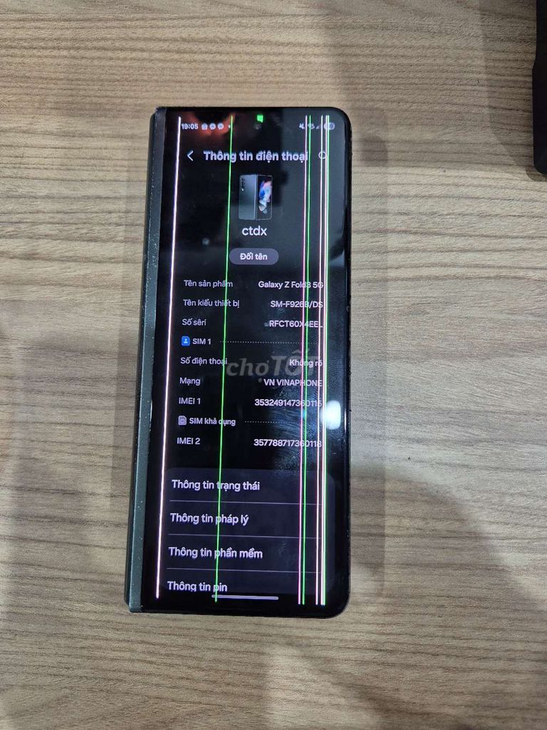 Samsung Galaxy Z Fold 3 256GB Đen Hỏng màn hình. Mua bán Điện thoại tại Quận Nam Từ Liêm Hà Nội được đăng bởi Đinh Tiến Cường hình 1