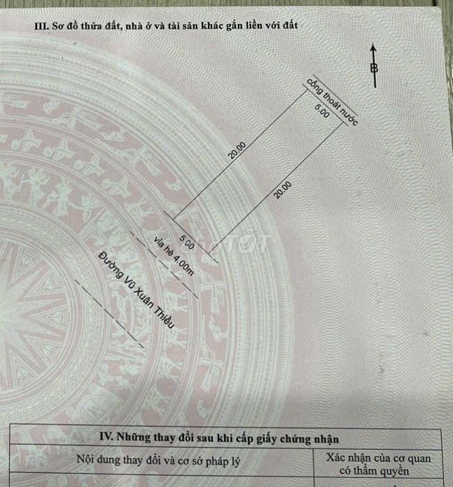 Bán đất đường Vũ Xuân Thiều, sát lô góc Vũ Đình Liên DT 100m2 giá 4ty2