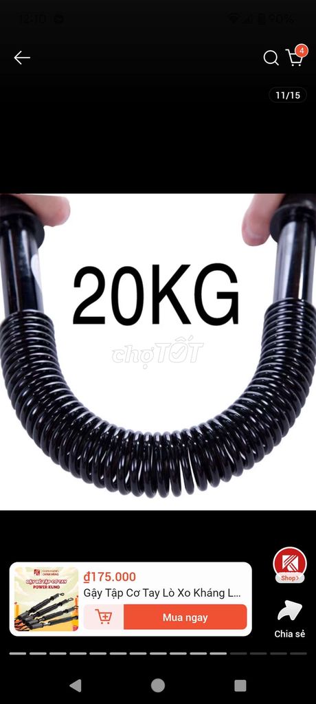 Gậy lò xo 20kg tập gym tại nhà