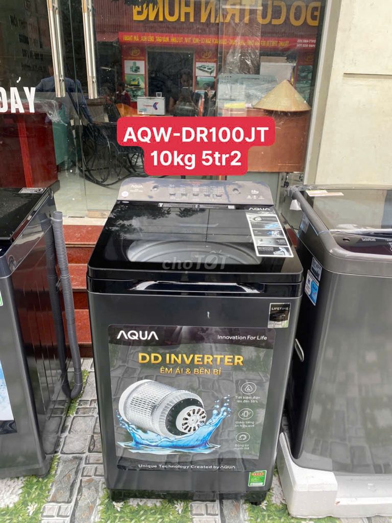 Máy giặt Aqua Inverter 10 kg AQW-DR100JT BK