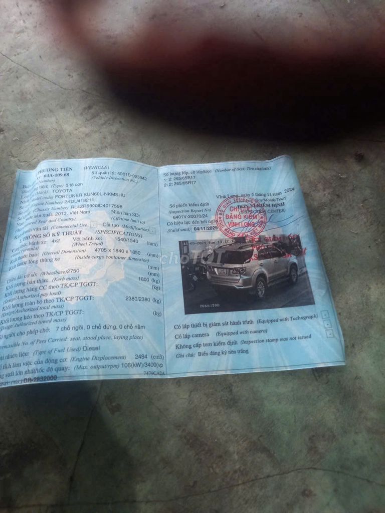 Toyota Fortuner 2013 - 300000 km. Mua bán Ô tô tại Huyện Mang Thít Vĩnh Long được đăng bởi Nguyễn Minh hải hình 12