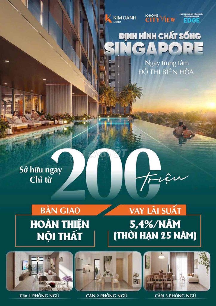 NOXH K-HOME 200 TRIỆU+VAY 75% LÃI SUẤT 5,4% TỐI ĐA 25 NĂM