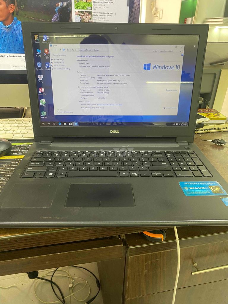 laptop dell 3542 i3 ram 4 ssd 128gb màn 15.6 inh