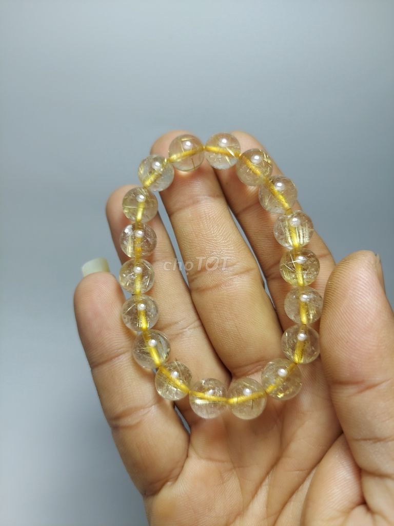 Vòng tay đá thạch anh tóc vàng 10,3li. Mua bán Đồ sưu tầm, đồ cổ tại Huyện Vĩnh Cửu Đồng Nai được đăng bởi Phong Ba hình 1