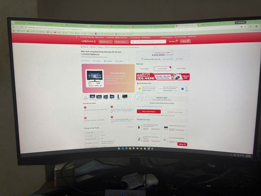 Màn hình Samsung Odyssey G5 32 inch 2K 144Hz 99%. Mua bán Phụ kiện (Màn hình, Chuột...) tại Quận Tân Bình Tp Hồ Chí Minh được đăng bởi Nguyễn Minh Thành hình 1