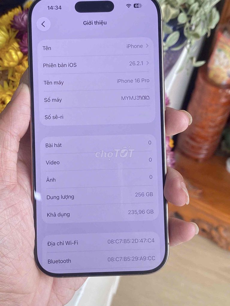 iPhone 16 Pro 256GB Sa mạc 99,9%. Mua bán Điện thoại tại Quận Ninh Kiều Cần Thơ được đăng bởi Khải mobile hình 1