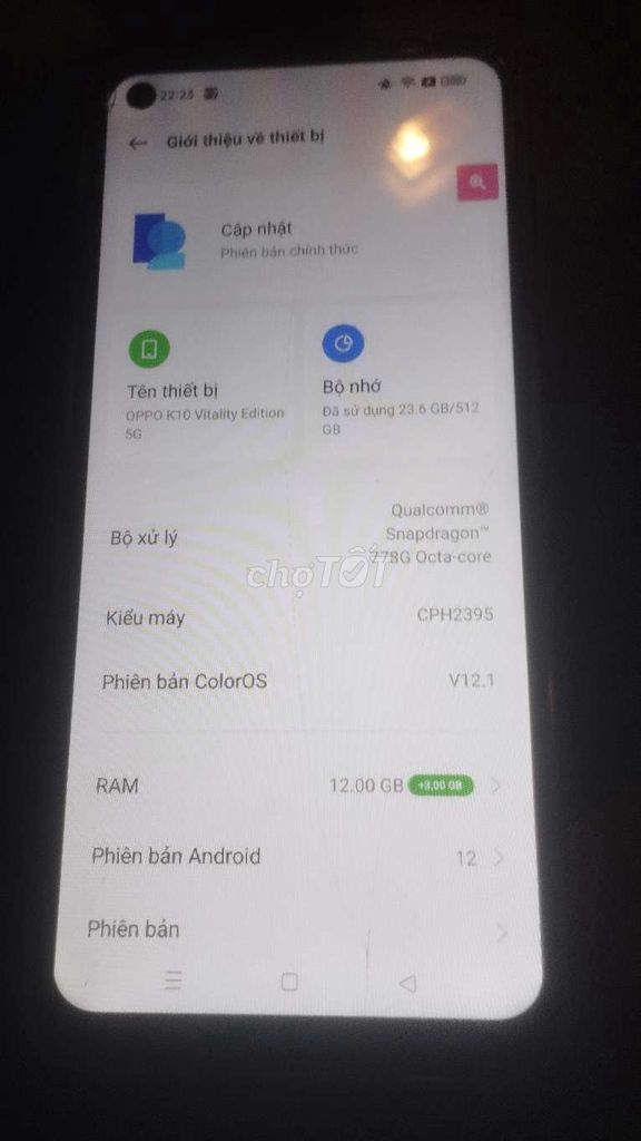 Oppo K10 Vitality Edition 5G 12GB/512GB 98%. Mua bán Điện thoại tại Quận 3 Tp Hồ Chí Minh được đăng bởi nguyen tan hung hình 1