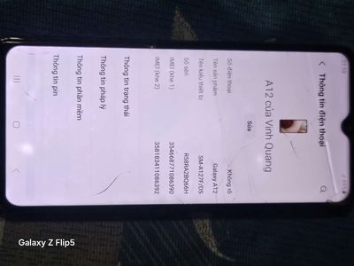 Tôi muốn bán Điện thoại Samsung A12. Mua bán Điện thoại tại Quận 1 Tp Hồ Chí Minh được đăng bởi Nguyen vinh  Quang