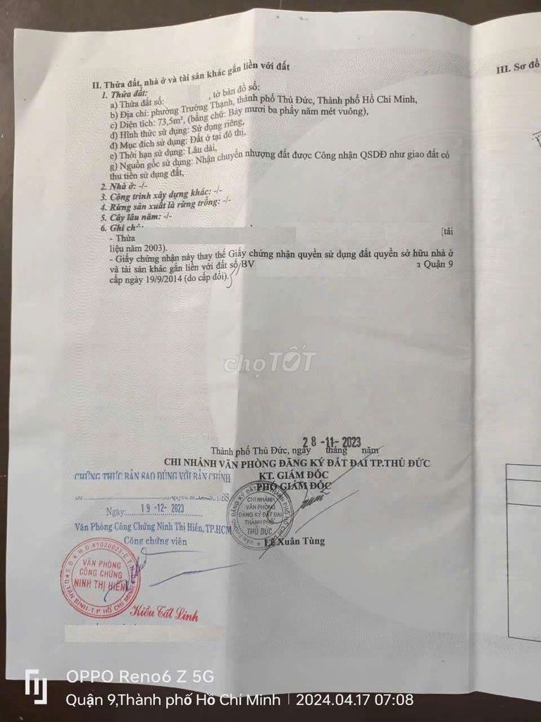 Bán đất mặt tiền đường Lò Lu. Phường Trường Thạnh. Mua bán đất tại Thành phố Thủ Đức Tp Hồ Chí Minh được đăng bởi Trần Trọng Nhân hình 4