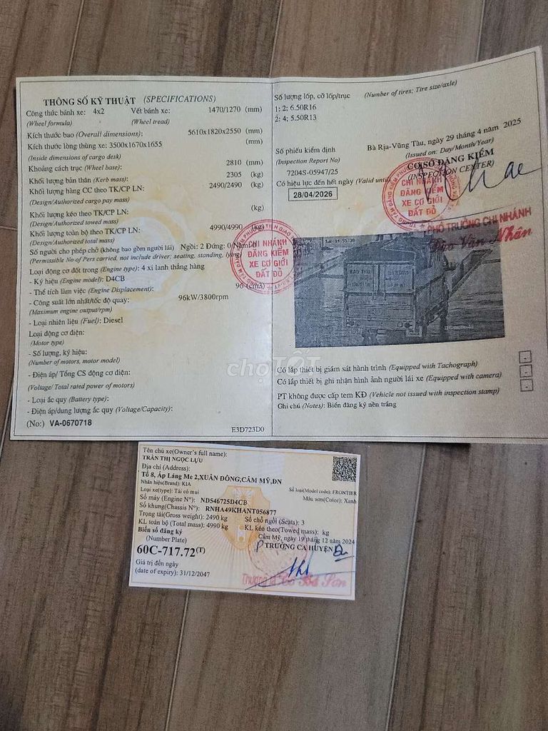 Can ban Kia K250. Chinh chu. Xe đep. 2022. Mua bán Xe tải, xe ben tại Huyện Cẩm Mỹ Đồng Nai được đăng bởi nguyen van nhat hình 3