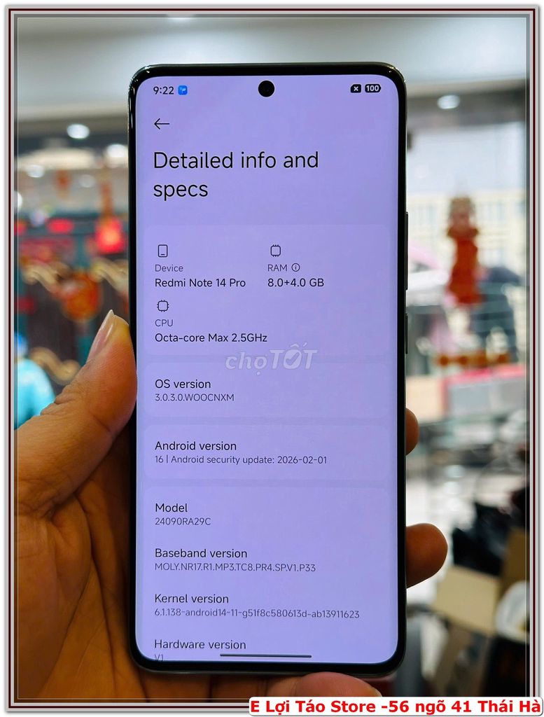 E pass Xiaomi Redmi Note 14 Pro 8/128GB. Mua bán Điện thoại tại Quận Đống Đa Hà Nội được đăng bởi Nguyễn Tiến Lợi hình 1