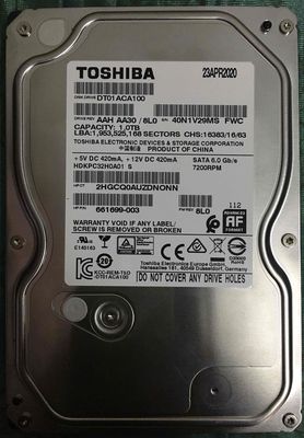 Ổ cứng HDD Toshiba 1TB 3.5" DT01ACA100