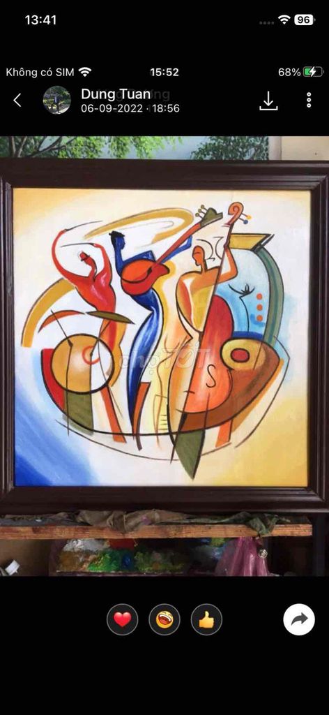 Tranh sơn dầu trừu tượng 50x50 cm. Mua bán Đồ sưu tầm, đồ cổ tại Quận Tân Phú Tp Hồ Chí Minh được đăng bởi Nguyễn văn Chính hình 1
