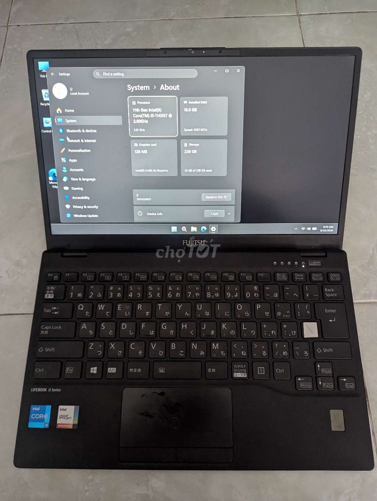 Fujitsu U9311 16GB/256GB Đen 800g. Mua bán Laptop tại Quận 1 Tp Hồ Chí Minh được đăng bởi Hoàng hình 1
