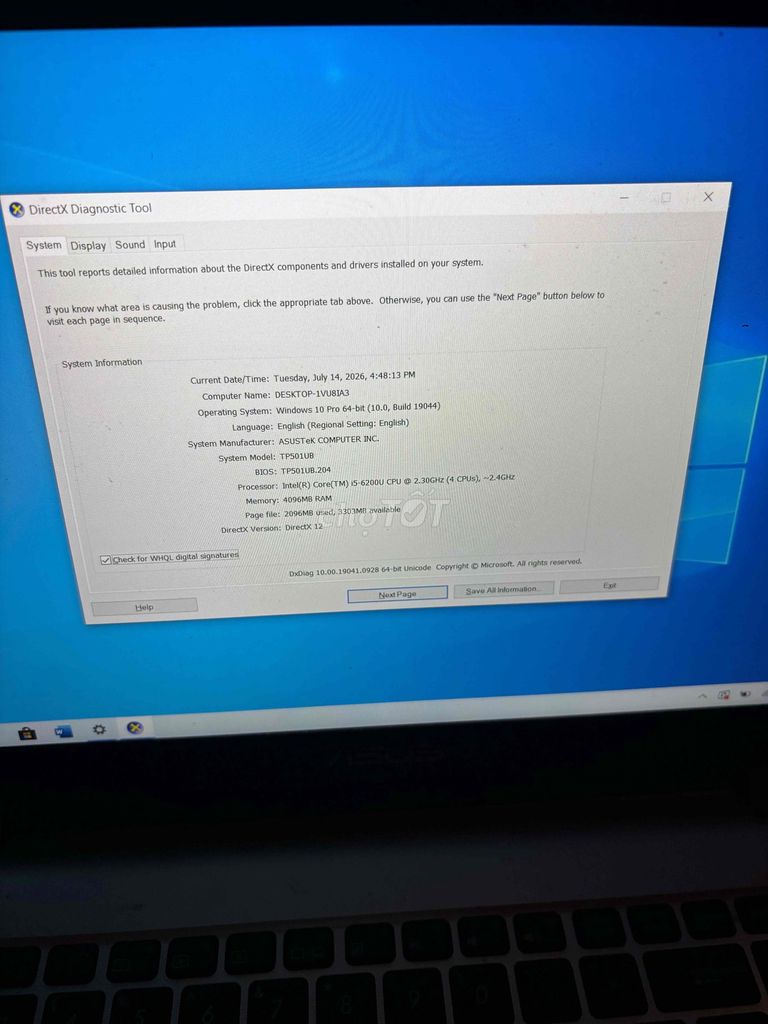 Asus TP501U i5 Gen 6 4GB/120GB 940M FHD. Mua bán Laptop tại Quận Nam Từ Liêm Hà Nội được đăng bởi Hiếu hình 1