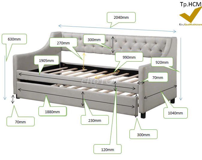 Sofa giường 2 tầng kéo giá tốt tại Tp.HCM. Mua bán Bàn ghế tại Quận 7 Tp Hồ Chí Minh được đăng bởi QualifiedAu hình 5