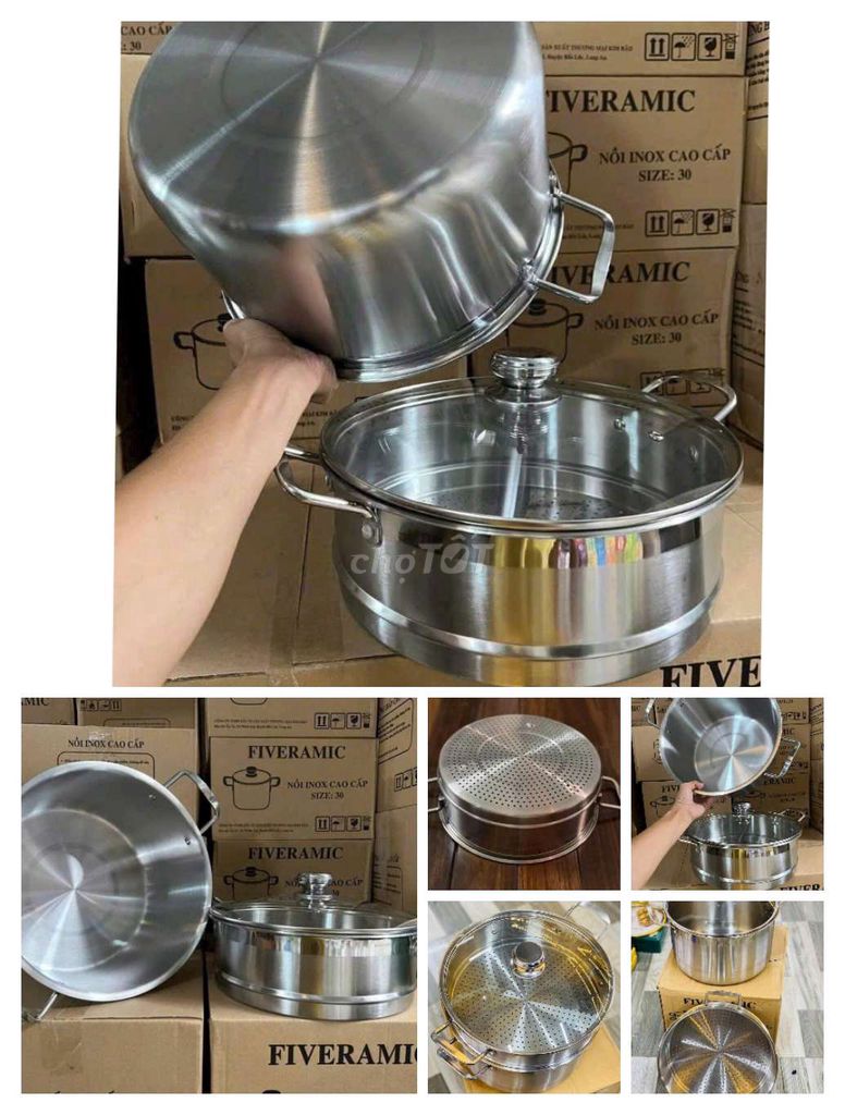 Nồi hấp inox 30cm giá 470k