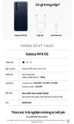 Thanh lí Samsung Galaxy M14 5G/128GB