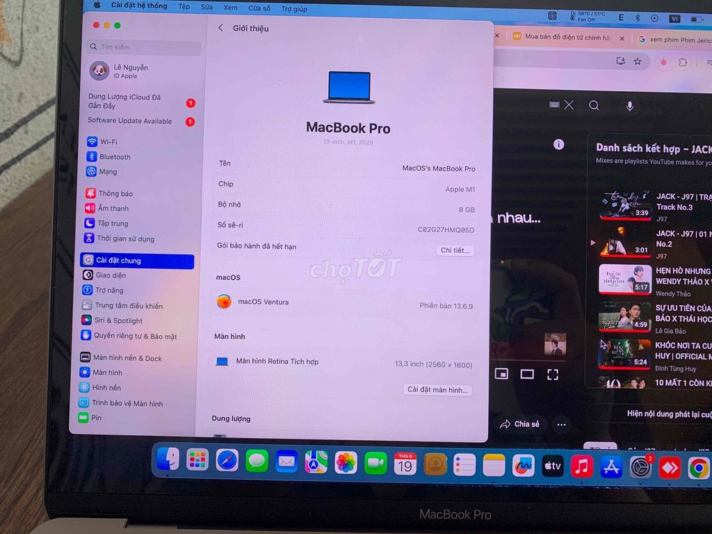 Macbook Pro M1 (8/256) hoặc gl dt