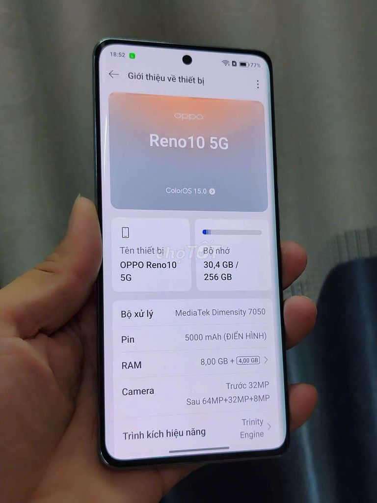 Reno 10-5G , 8/256gb màn zin full vân tay, có gl. Mua bán Điện thoại tại Quận 8 Tp Hồ Chí Minh được đăng bởi Thanh  Thanh  hình 1