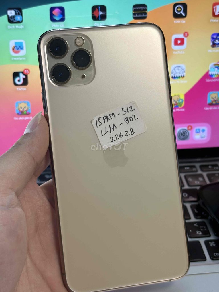 iphone 11 pro max 512gb vàng nguyên zin pin 91