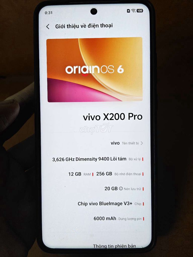 Vivo X200 Pro 256GB Trắng. Mua bán Điện thoại tại Quận 3 Tp Hồ Chí Minh được đăng bởi Nguyễn Thanh Sơn hình 1