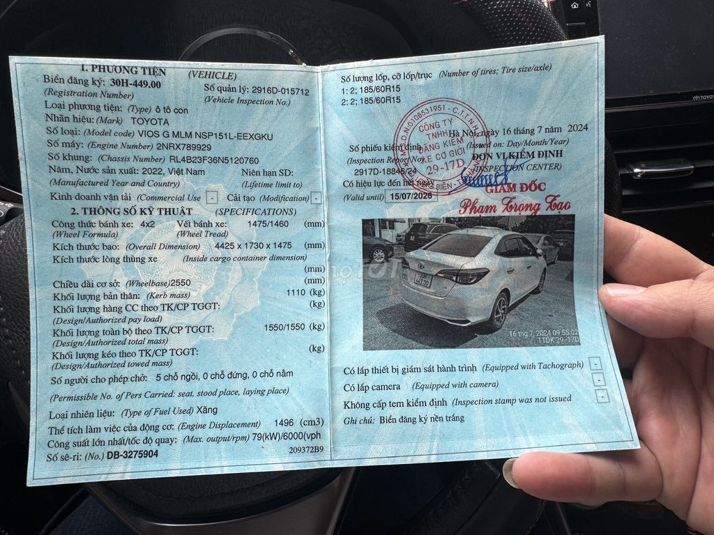 Toyota Vios 2022 G 1.5 CVT - 60000 km. Mua bán Ô tô tại Quận Long Biên Hà Nội được đăng bởi Nhà Xe Tuấn Phương hình 6