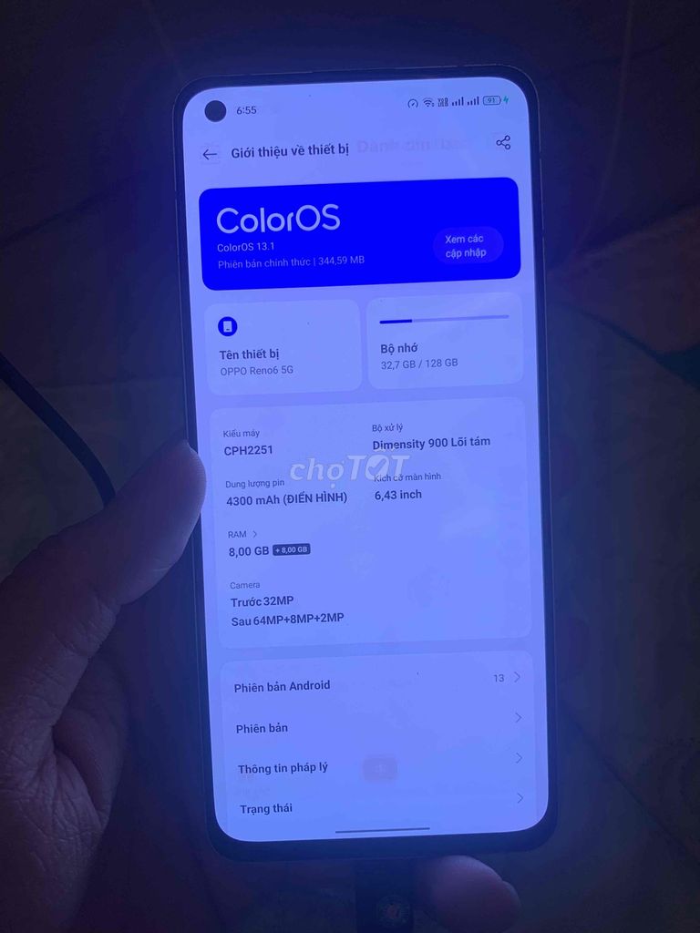 Oppo Reno 6 zin full màn lưu nhẹ