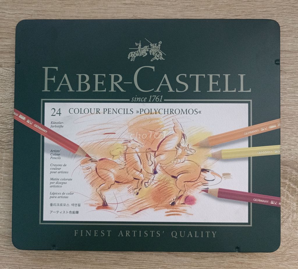 Bộ chì màu FaberCastell 24 Màu Hộp thiếc + Quà VIP