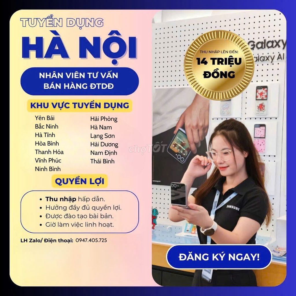 TUYỂN DỤNG PG/PB BÁN ĐIỆN THOẠI SS TẠI HÒA BÌNH