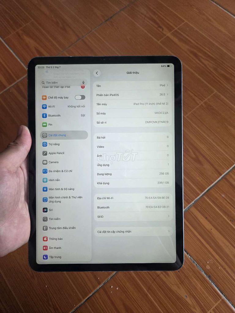Apple iPad Pro 2020 Wifi Xám 256GB 92%. Mua bán Máy tính bảng tại Quận Bắc Từ Liêm Hà Nội được đăng bởi lan hình 1