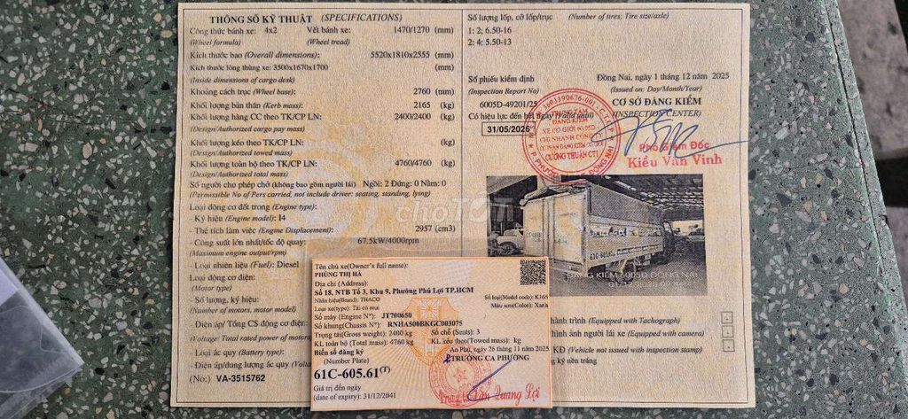 K165 2016 2t4 Zin đẹp. Mua bán Xe tải, xe ben tại Thành phố Biên Hòa Đồng Nai được đăng bởi trần quang sử  hình 11