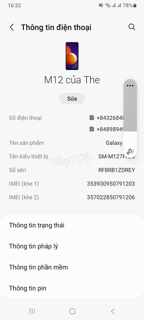 Samsung Galaxy M12 Xanh. Mua bán Điện thoại tại Quận 6 Tp Hồ Chí Minh được đăng bởi An Ly hình 1